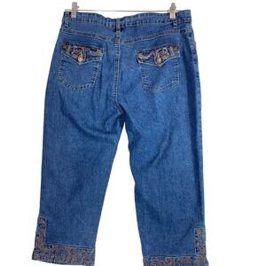 COS JEANS Women's Blue Denim Embellished Capri Pants Size‎ 12